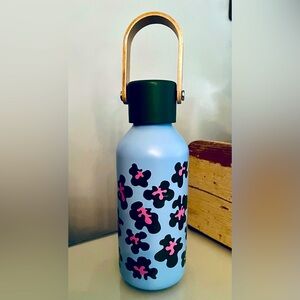 IKEA x Marimekko Bastua Water Bottle Stainless Steel Floral Pattern/Blue 24oz.